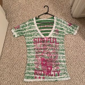 Sinful XL tee. Worn twice. From a smoke and pet free home. Fits like a L.